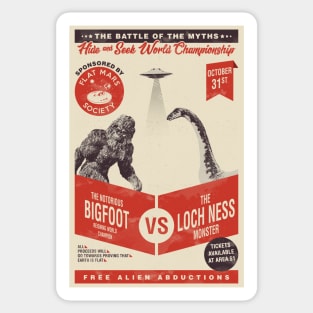 Bigfoot VS Loch ness monster (hide and seek) Sticker